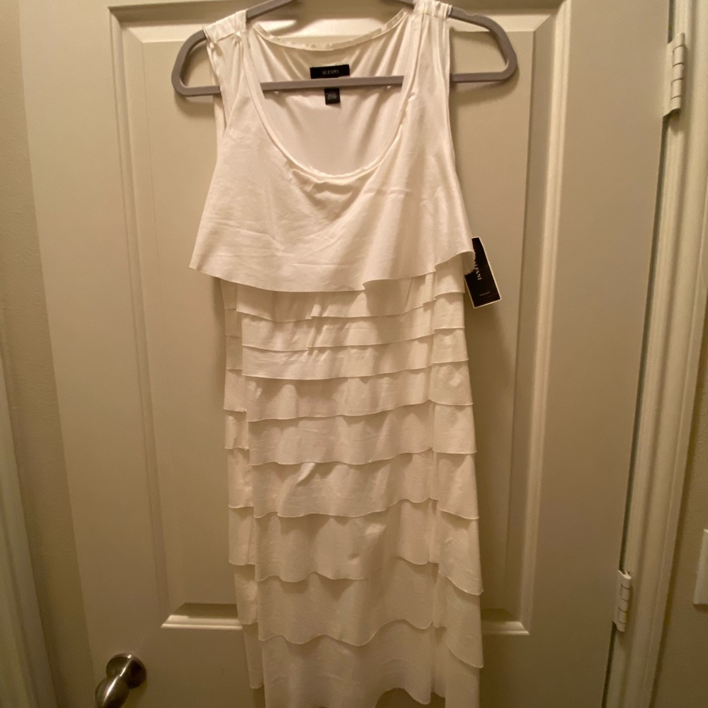 Alfani White Tiered Mini Dress